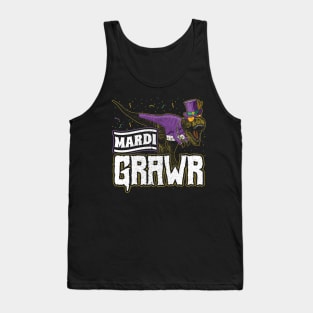 Mardi Grawr T-Rex Dinosaur Mardi Gras Tank Top